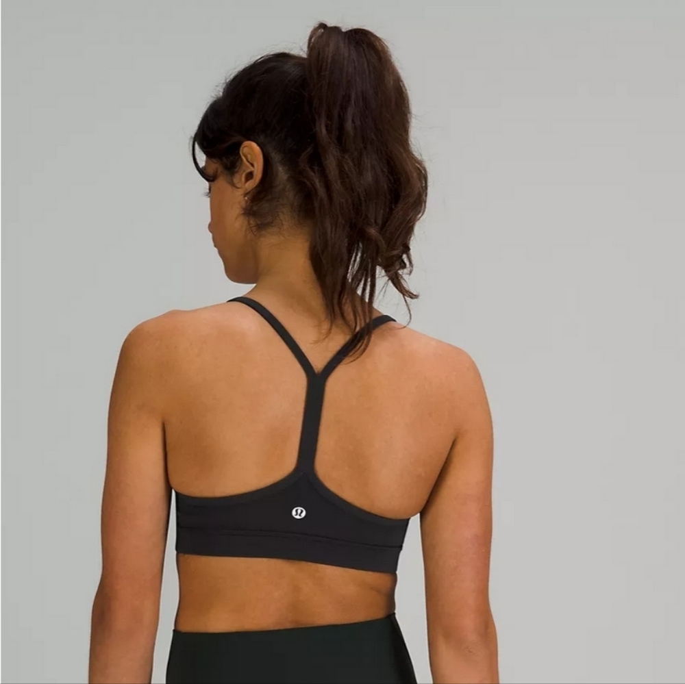 Lululemon Flow Y Bra Nulu *Light Support, size 10 fits A–C Cups Black